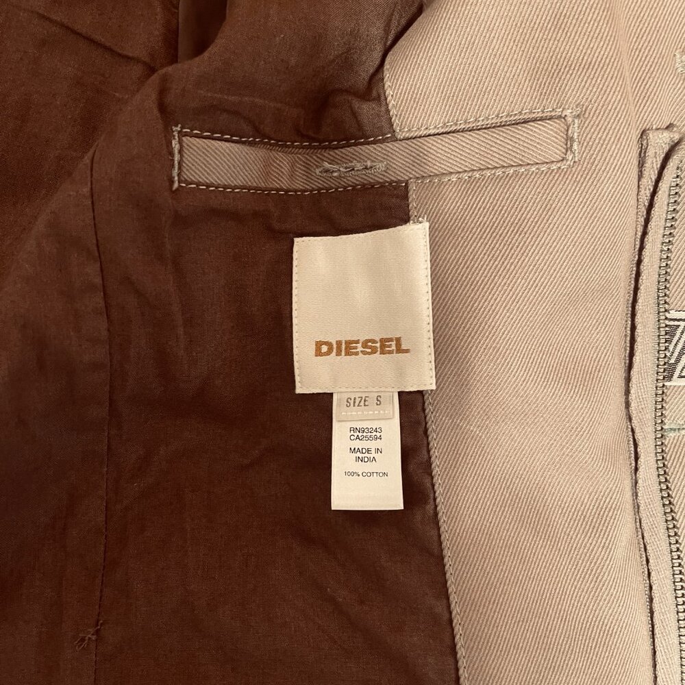 Diesel Cotton Military Utility Jacket Blazer S olive green - Picture 5 of 10